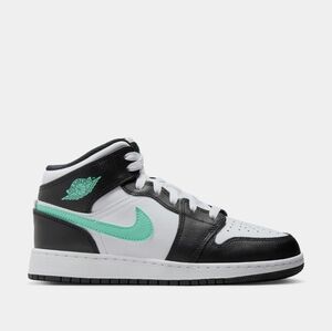 Nike Black and White Shoes with Green Highlights